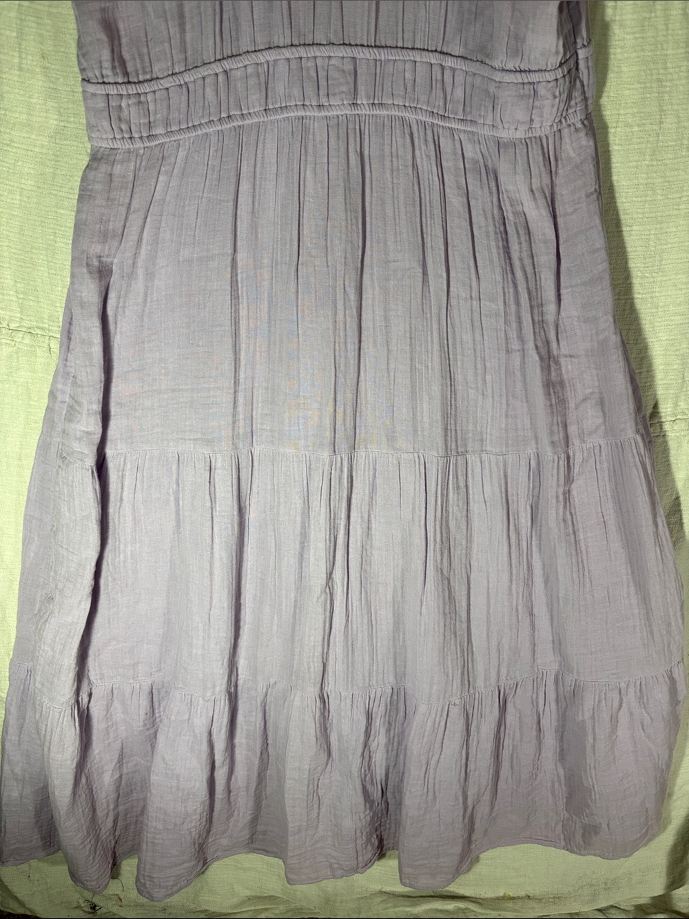 Old Navy XXL 100% Cotton Crinkle Gauze Tiered Maxi Sun Dress Lavender Boho Flowy - Picture 7 of 9